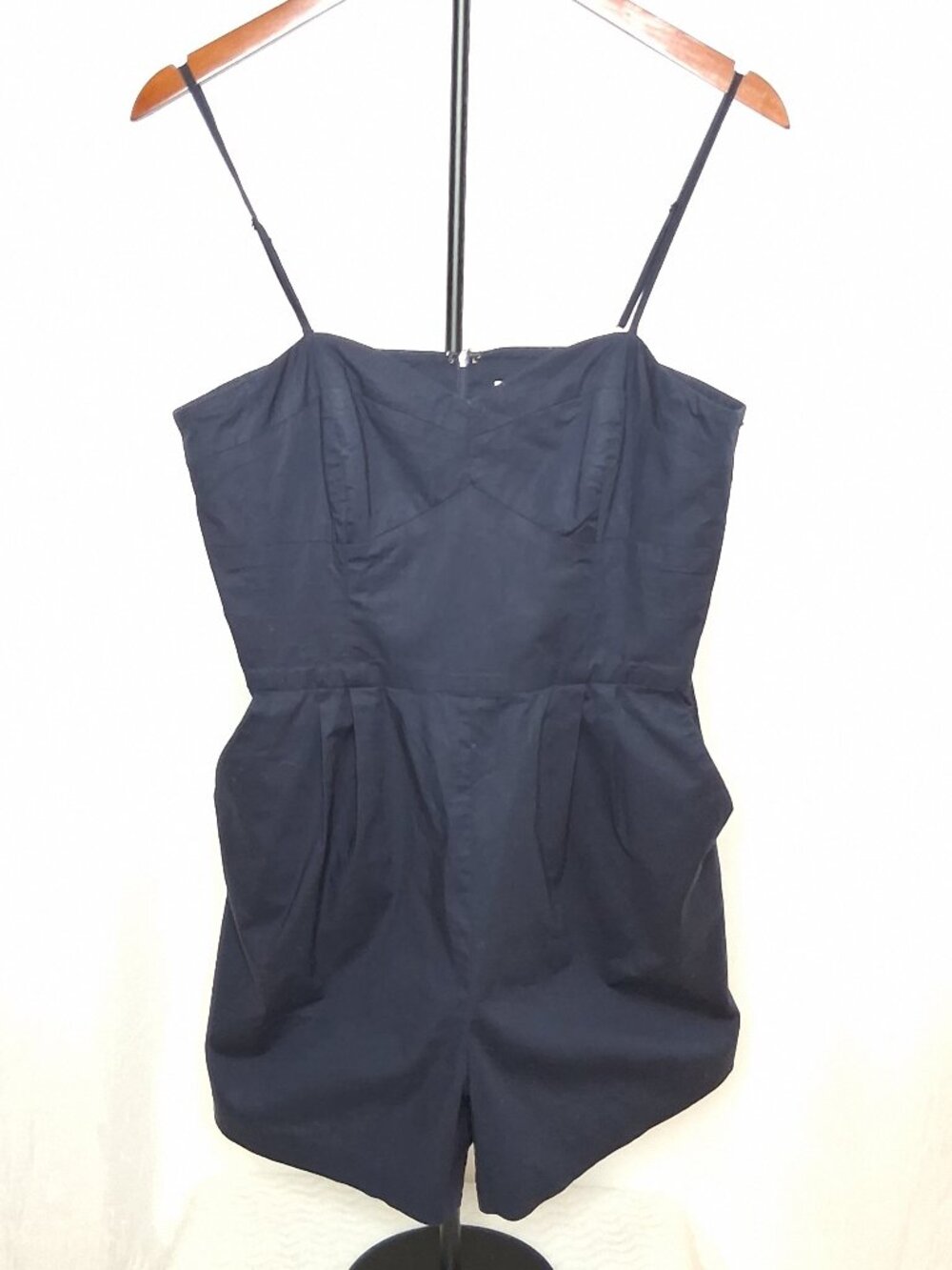 Shoshanna Navy Tailored Silhouette Boned Corset Adjustable Straps Pockets